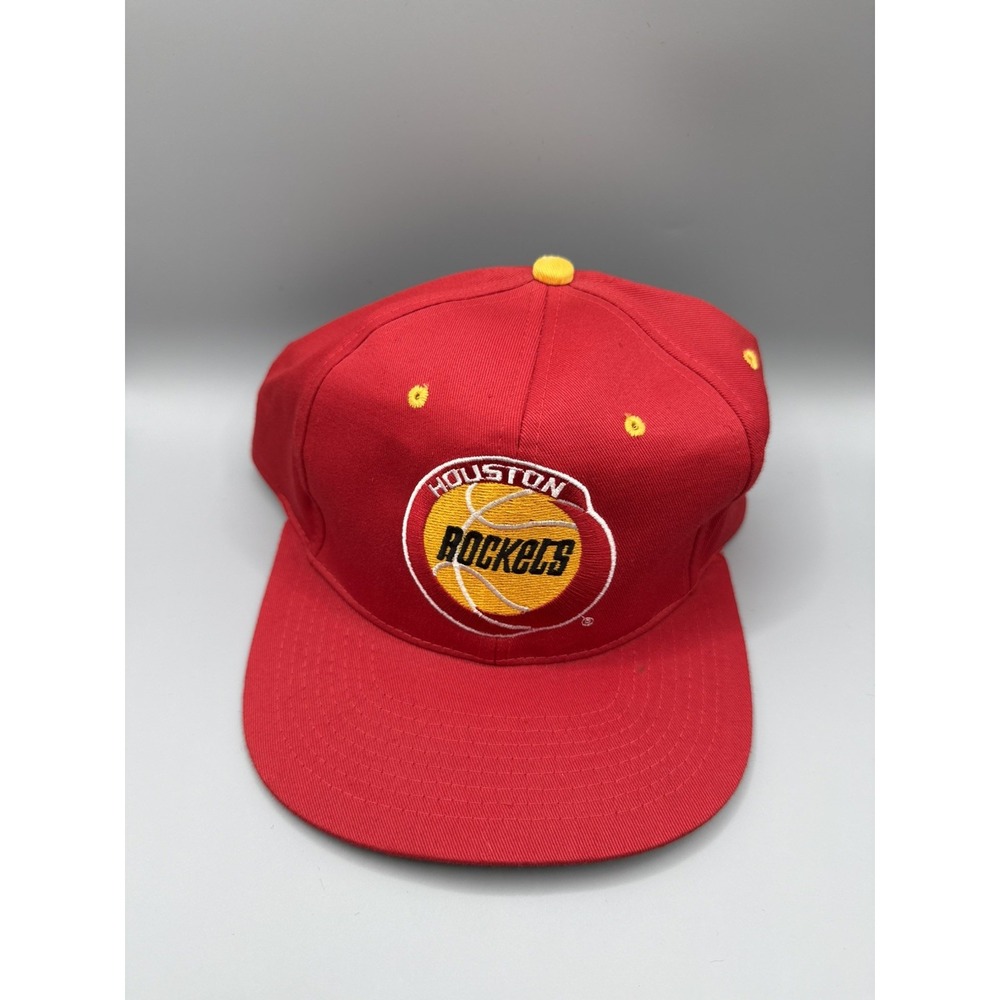 Vintage Houston Rockets Snapback Hat Red Basketball Logo 90s Cap NBA - Picture 7 of 10